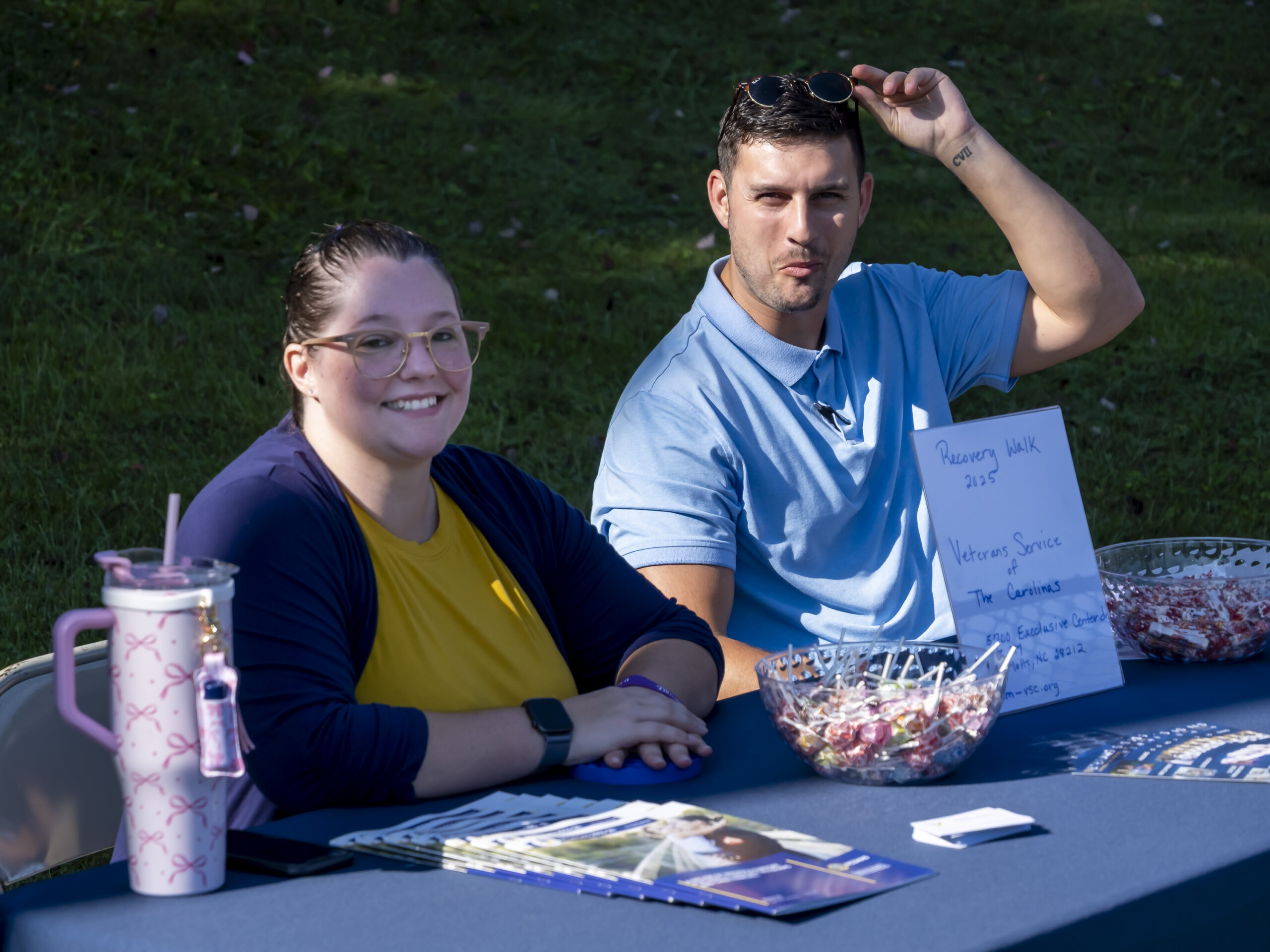 Volunteers and attendees at the Gaston Recovery Walk event