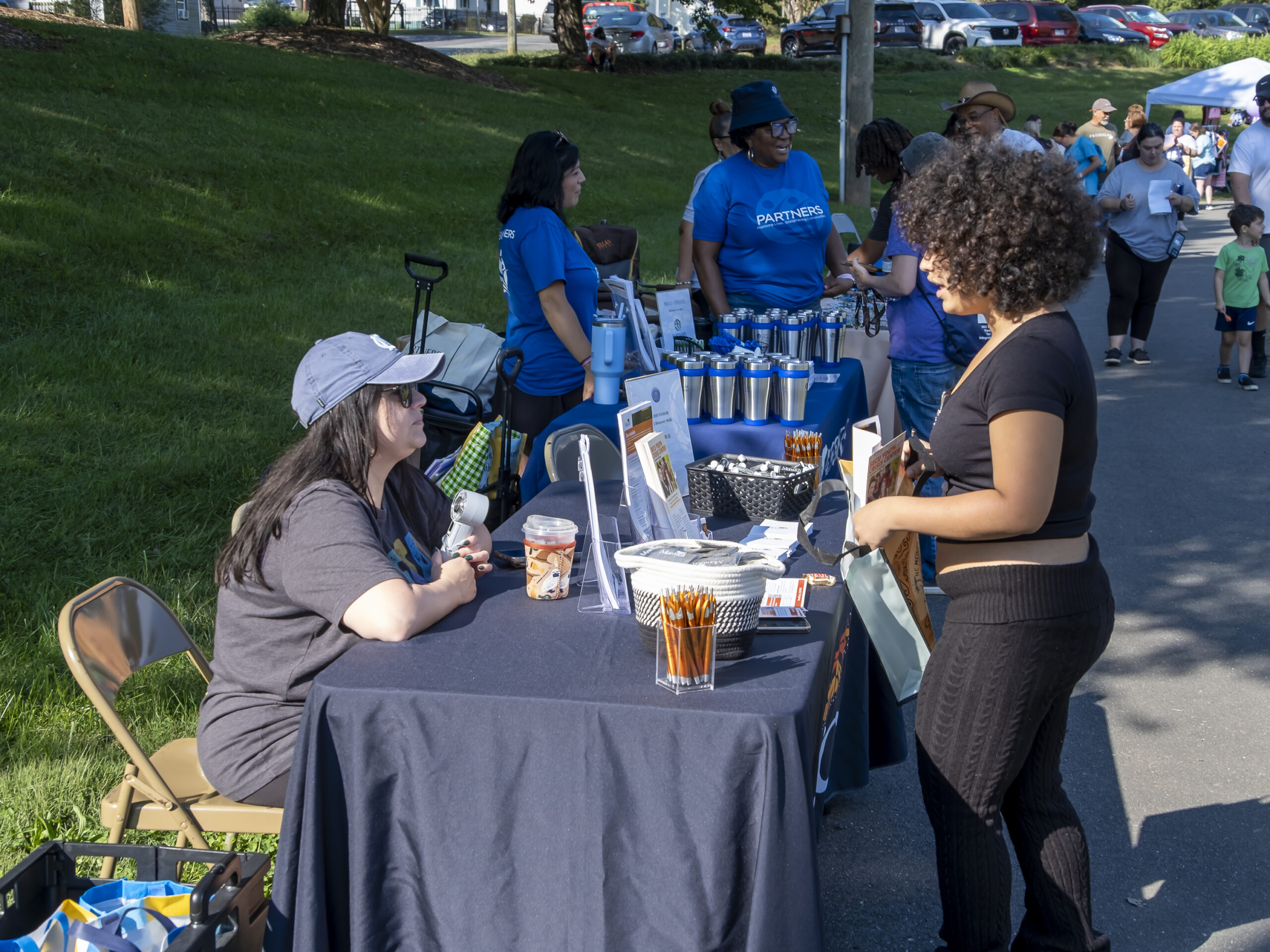 Event crowd at community recovery walk